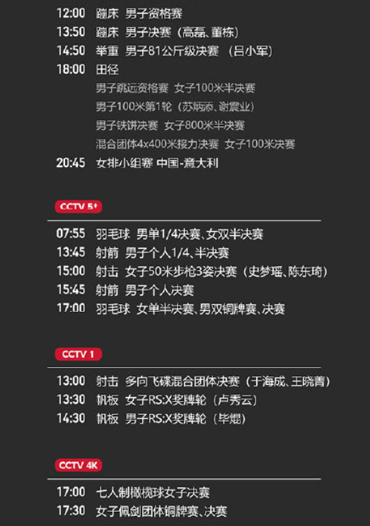 2021东京奥运会7月31日比赛详细赛程 2021东京奥运会7月31日比赛项目